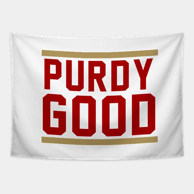 Purdy Good - Brock Purdy Tapestry by BodinStreet