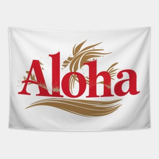 Red and Gold Hawaiian Aloha Tapestry