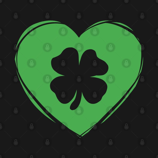 St Patrick’s Day Green Heart Four Leaf Clover by SubtleSplit