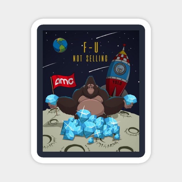 AMC Ape to the Moon Magnet by TheLuckyClown