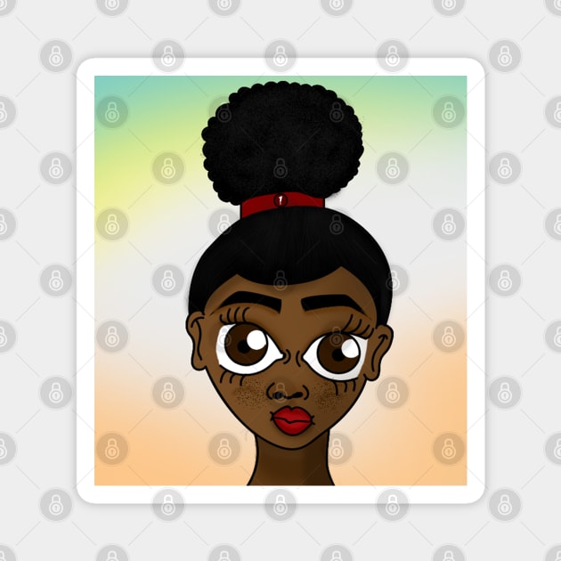 Black girl art Magnet by Spinkly Creations 