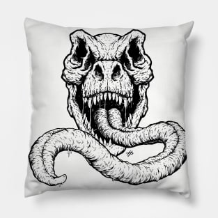 T-Rex Tongue - Lineart Pillow