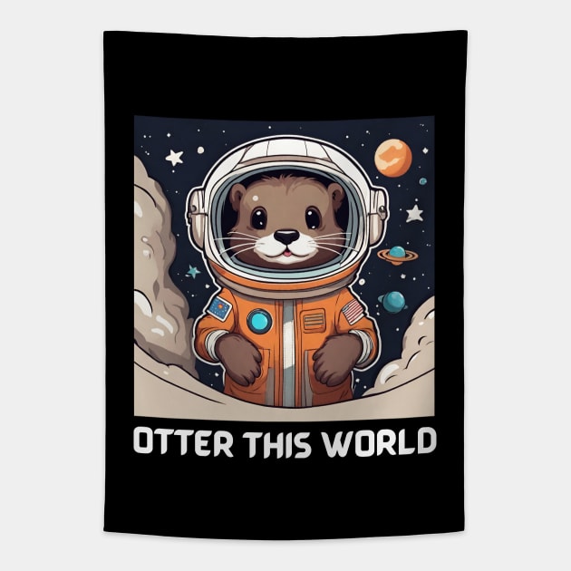 Otter this World | Otter Pun Tapestry by Allthingspunny