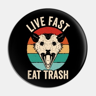 Live Fast Eat Trash Pin