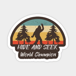 Retro Vintage Bigfoot Hide And Seek World Champion Magnet