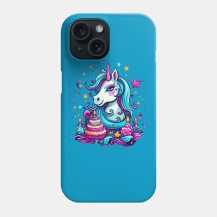 Birthday Unicorn Colorful Cartoon Design Phone Case