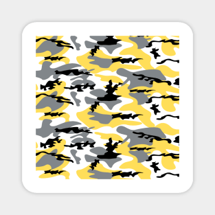 Black and Yellow Camo pattern Camouflage Magnet