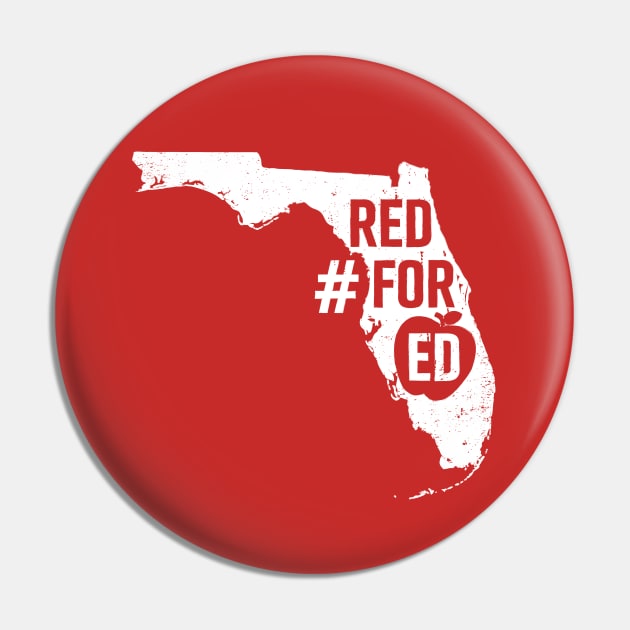 Red for Ed Florida State Outline Pin by mindeverykind