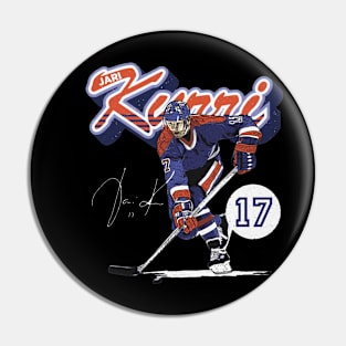 Jari Kurri Edmonton Retro Script Pin