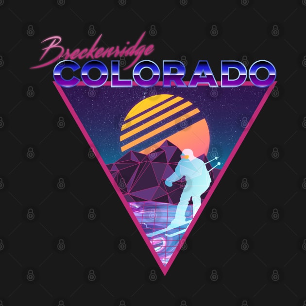 Retro Vaporwave Ski Mountain | Breckenridge Colorado | Shirts, Stickers, and More! by KlehmInTime