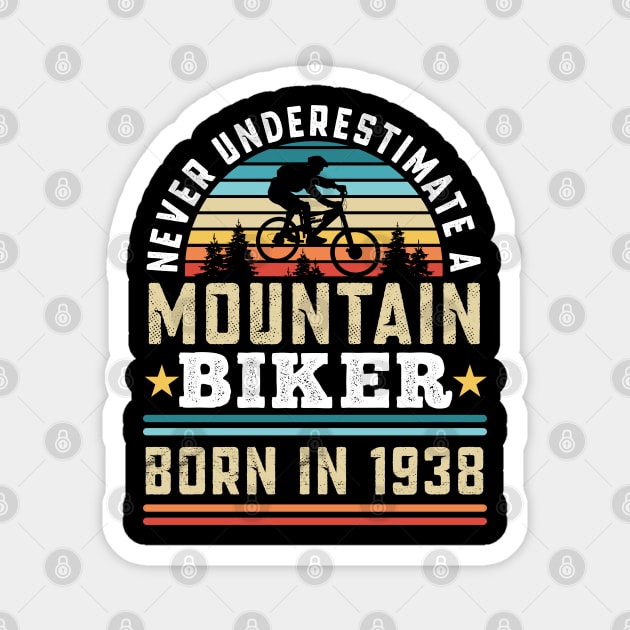 Mountain Biker born 1938 90th Birthday Gift MTB Magnet by qwertydesigns