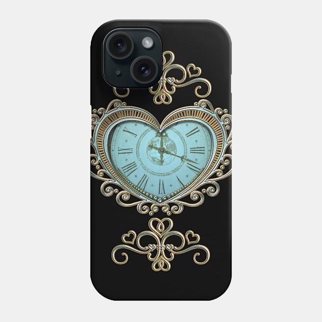 Wonderful steampunk heart with clocks and gears Phone Case by Nicky2342