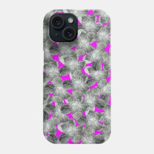 Watercolor flowers, violets. Seamless pattern with gray wild field flowers on pink background. Best for prints, fabric, backgrounds, wallpapers, covers and packaging, wrapping paper. Phone Case