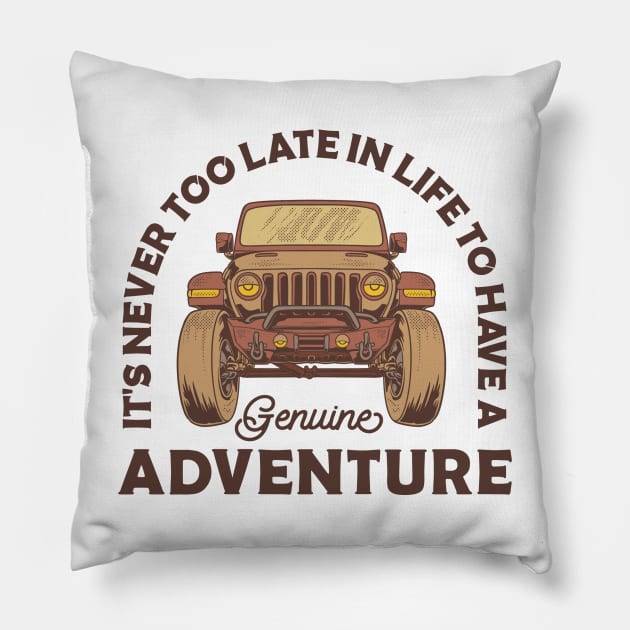 Genuine Adventure Pillow by Vintage Division