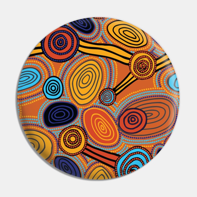 Aboriginal Art - Skipping Stones Repeat Pin by hogartharts