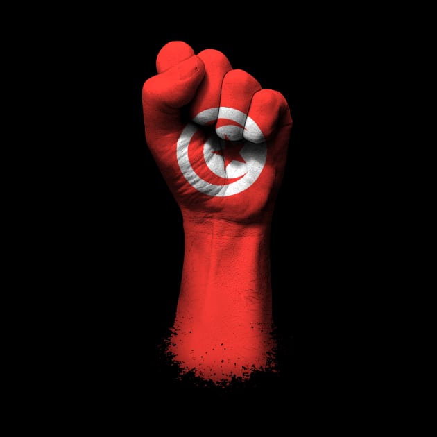Flag of Tunisia on a Raised Clenched Fist by jeffbartels