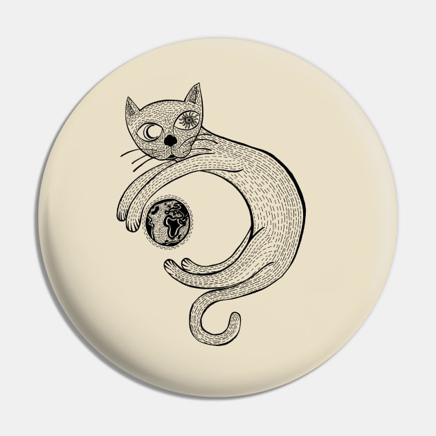 The Universe is a Cat Pin by Graograman