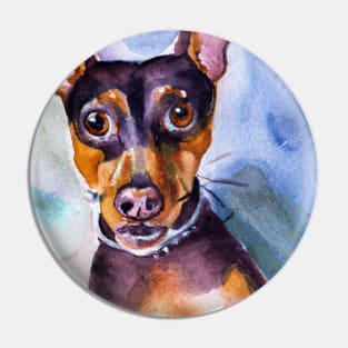 Miniature Pinscher Watercolor - Dog Lovers Pin