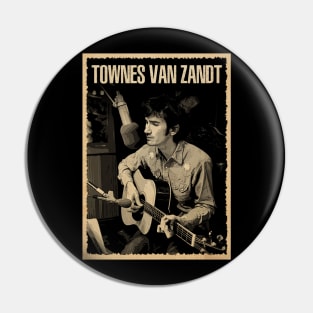 Folk Reverie Townes Van Zandt's Timeless Aura Pin
