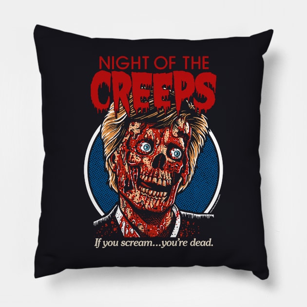 Night Of The Creeps, horror, 80s, cult classic Pillow by PeligroGraphics