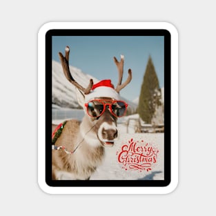 Funny reindeer christmas Magnet