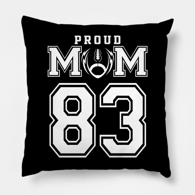 Custom Proud Football Mom Number 83 Personalized For Women Pillow by Just Another Shirt