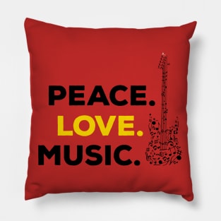 Peace Love Music (balck) Pillow