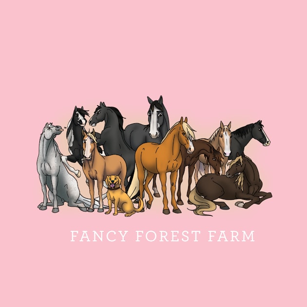 Fancy Forest Farm • Family Portrait • White Text by FalconArt