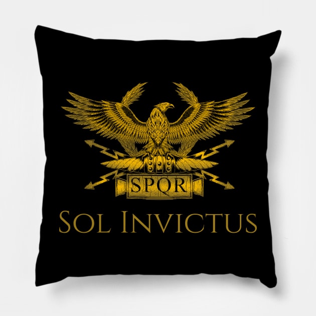 Ancient Rome Mythology Sol Invictus God SPQR Roman Eagle Pillow by Styr Designs