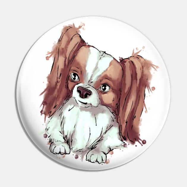 Cute papillon - dog Pin by Antiope