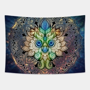 Mandala colorful Owl Tapestry