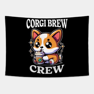 Corgi Brew Crew Coffee Lover Dog Lover Tapestry