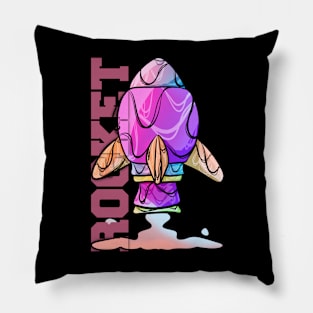 Unique rocket illustration design Pillow