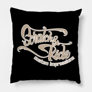 Scratch & Ride Brand (Light Cool Brown Logo) Pillow