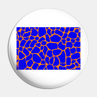 Giraffe Print Blue and Orange Pin