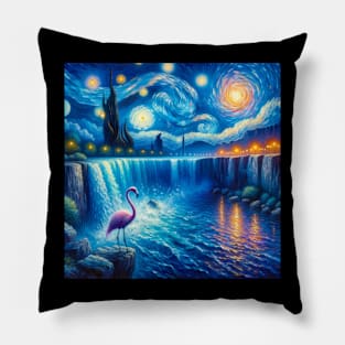 Flamingo Walking Under Water Pillow