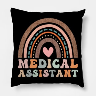 Medical Assistant Week 2023 Groovy Rainbow Professional MA Pillow