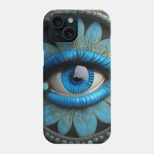 [AI Art] Eye Of Forget-Me-Not, Art Deco Style Phone Case