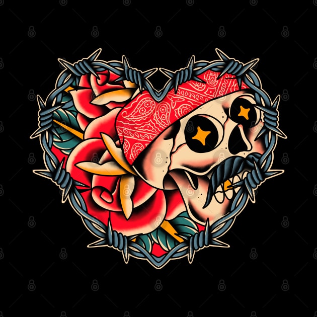 Skull rock rose by ILLUSTRA.13