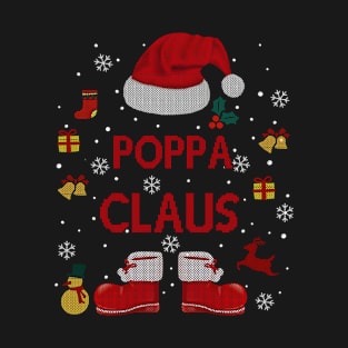 Funny Santa Costume Poppa Claus Xmas Pyjama Tee T-Shirt