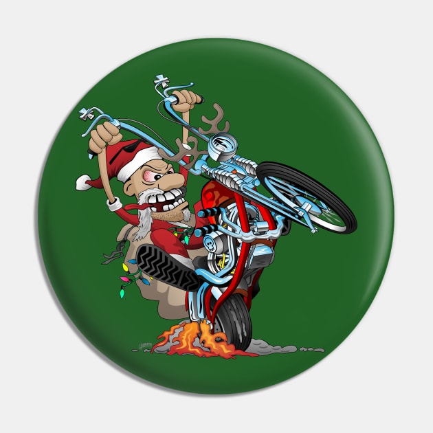 Biker Santa on a chopper cartoon illustration Pin by hobrath