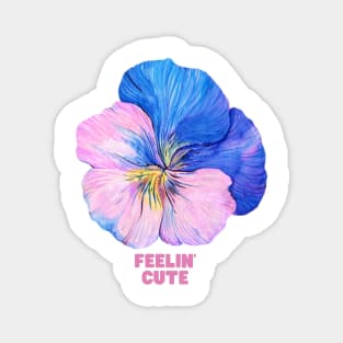 Pansy cute blue Magnet