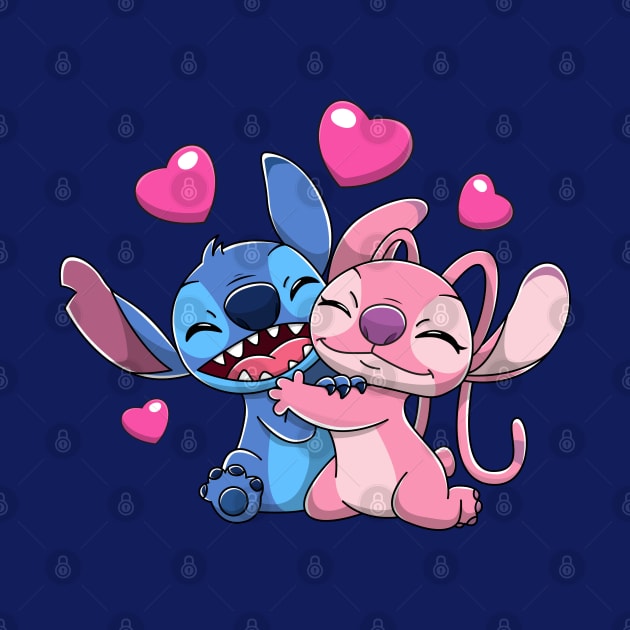 Stitch & Angel Valentines by JonWKhoo