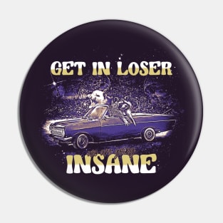 Get In Lose We Are Going Insane - Funny Racoon and Possum Meme Pin