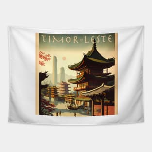 Timor-Leste Vintage Travel Art Poster Tapestry