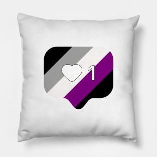 Instagram Heart Notification - Asexual Pride Flag Pillow