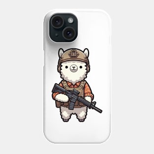 Tactical Alpaca Adventure Tee: Where Whimsy Meets Command Phone Case