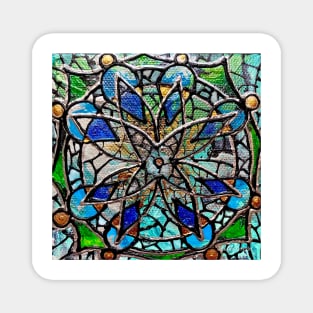 Stained Glass Mandala 40-31 by Julie Ann Stricklin Magnet