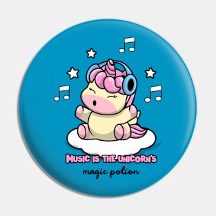 Music Is The Unicorn's Magic Power Pin