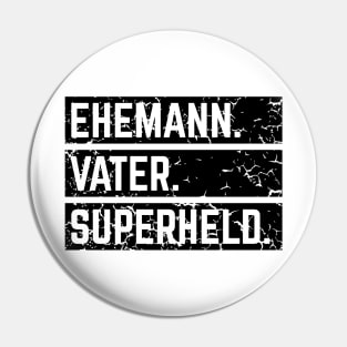 Ehemann Vater Superheld (Super Papa / Superpapa / Vintage / Black) Pin